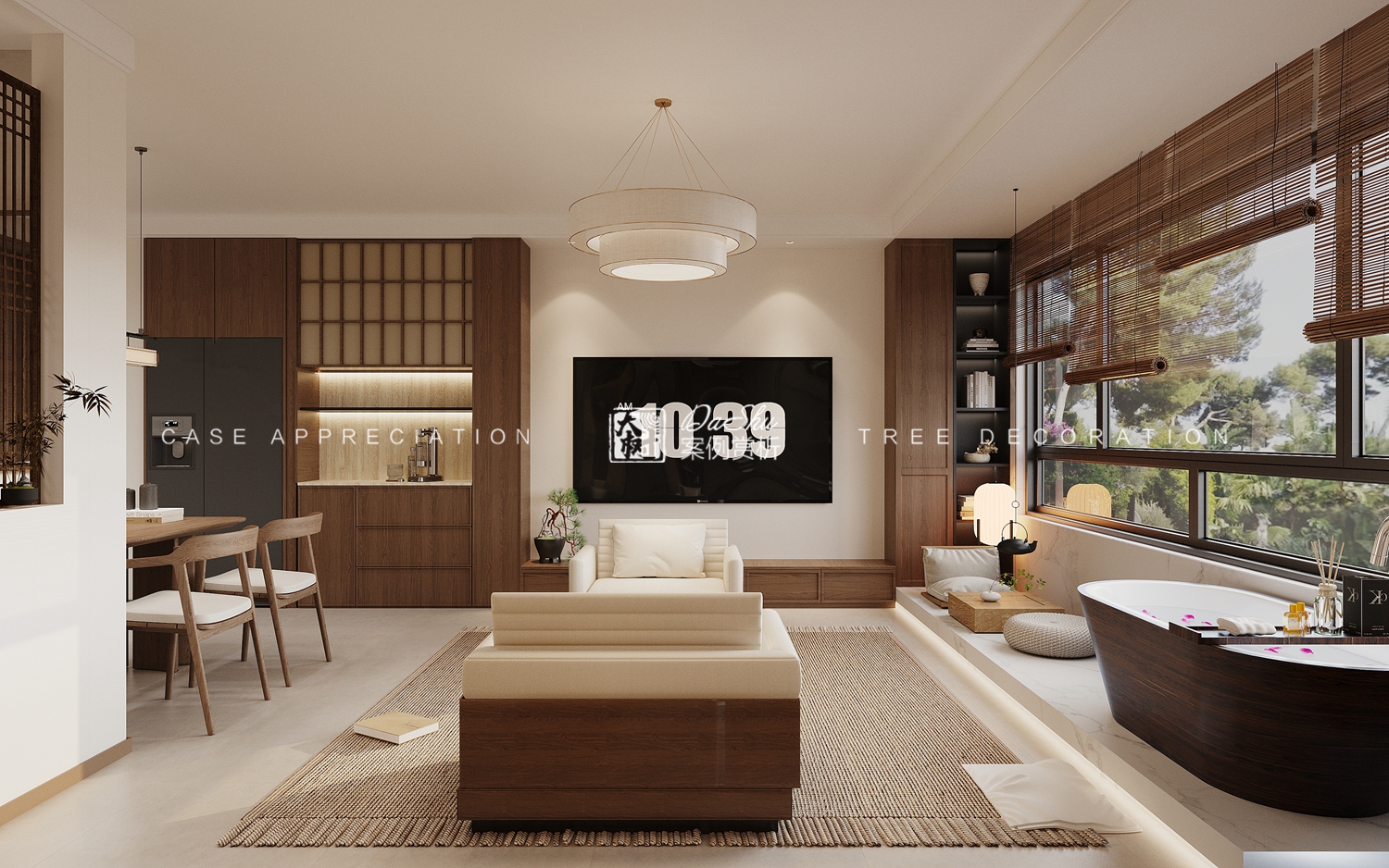 上城雲(yún)著60㎡新中式風(fēng)格效果圖
