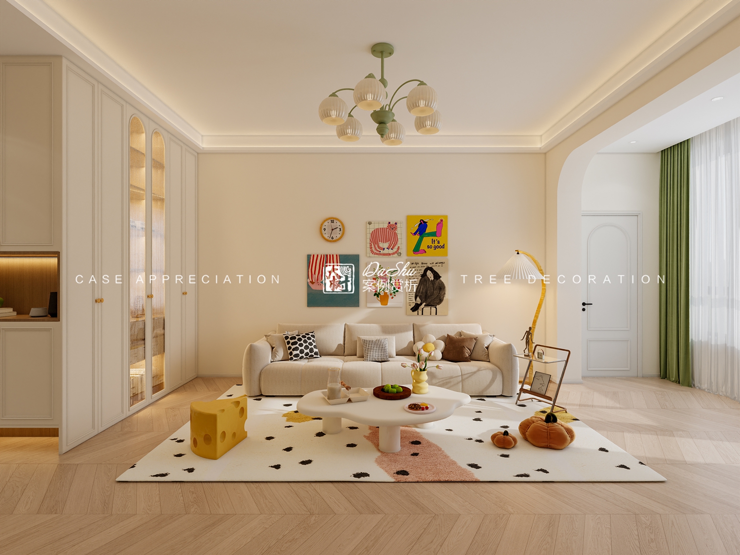 海富金棕櫚105㎡法式奶油風效果圖