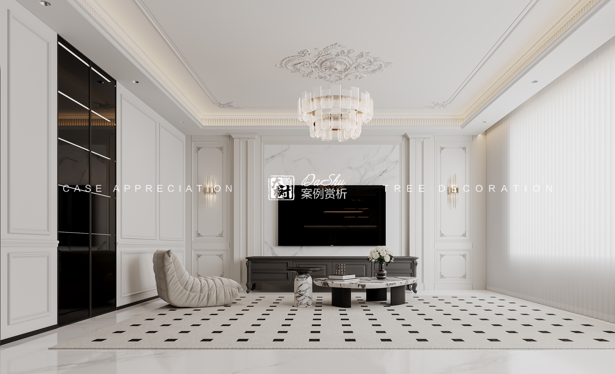 招商天璽105㎡法式風格效果圖