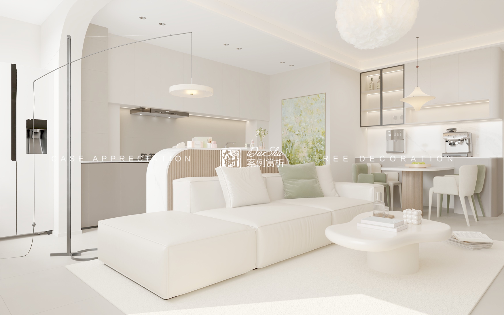 尚熙雅居63㎡奶油風(fēng)效果圖