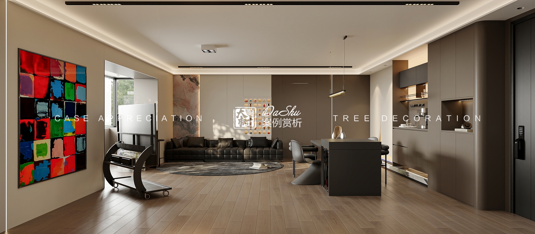 河柏小區110㎡意式風格效果圖