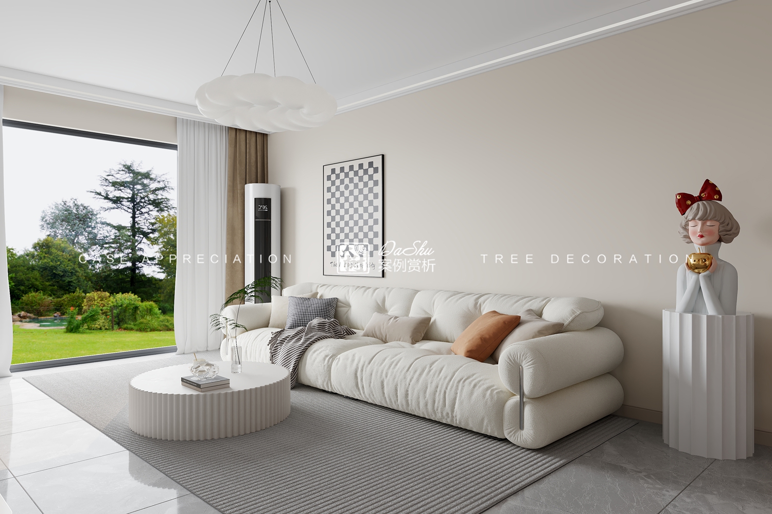 保利明玥時光70㎡奶油風(fēng)效果圖