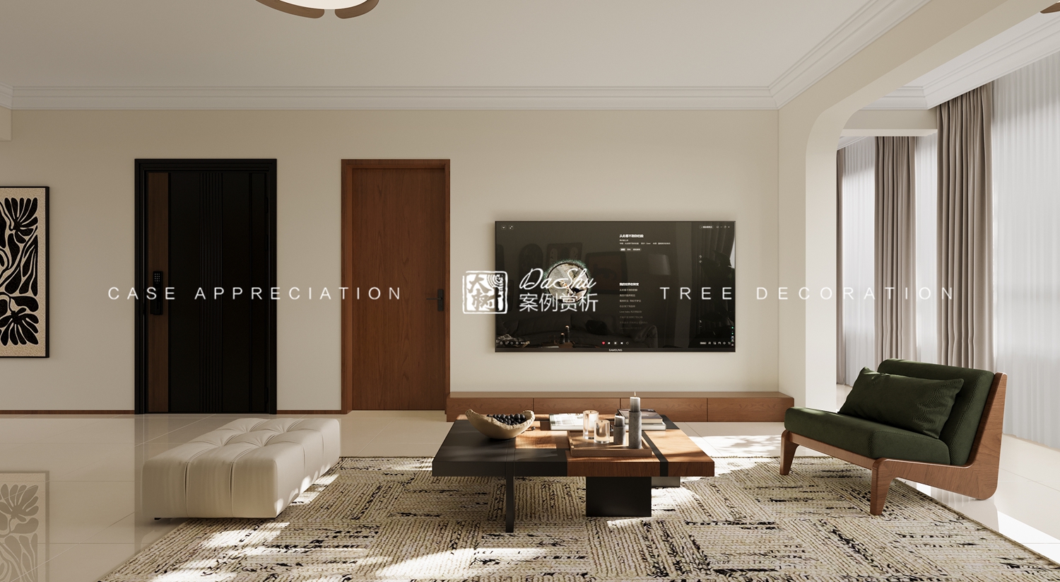 鑫豐云筑99㎡中古風(fēng)效果圖