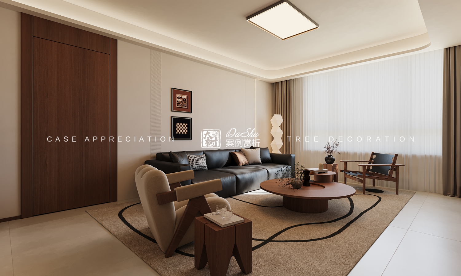 綠城誠園113㎡中古風(fēng)效果圖