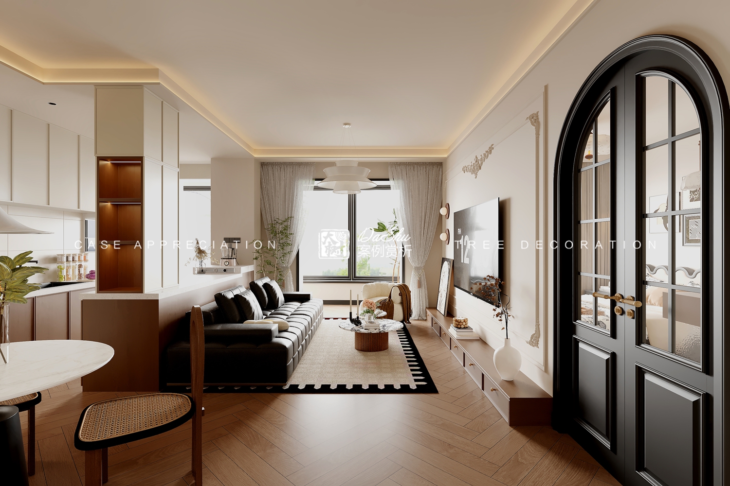 龍創(chuàng)睦鄰89㎡中古風(fēng)效果圖