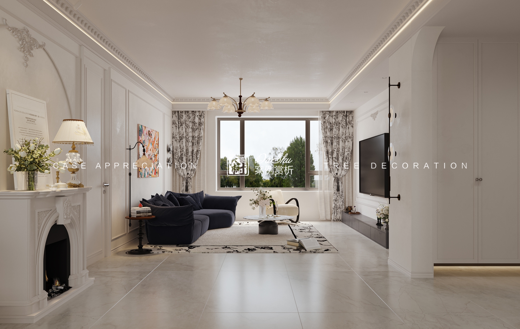 綠城誠園120㎡法式風格效果圖