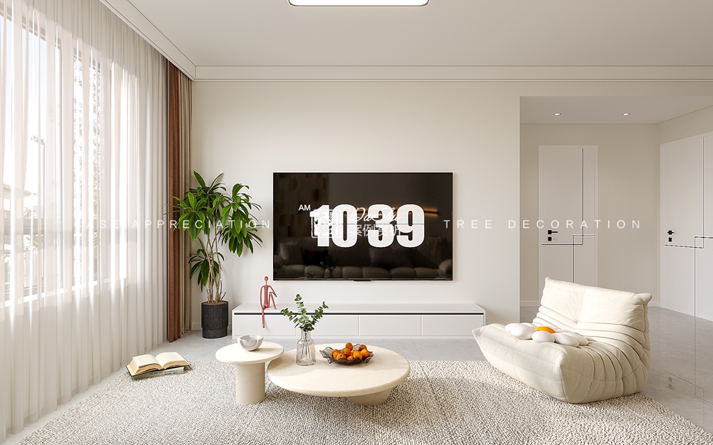 東方庭園60㎡現(xiàn)代風格效果圖