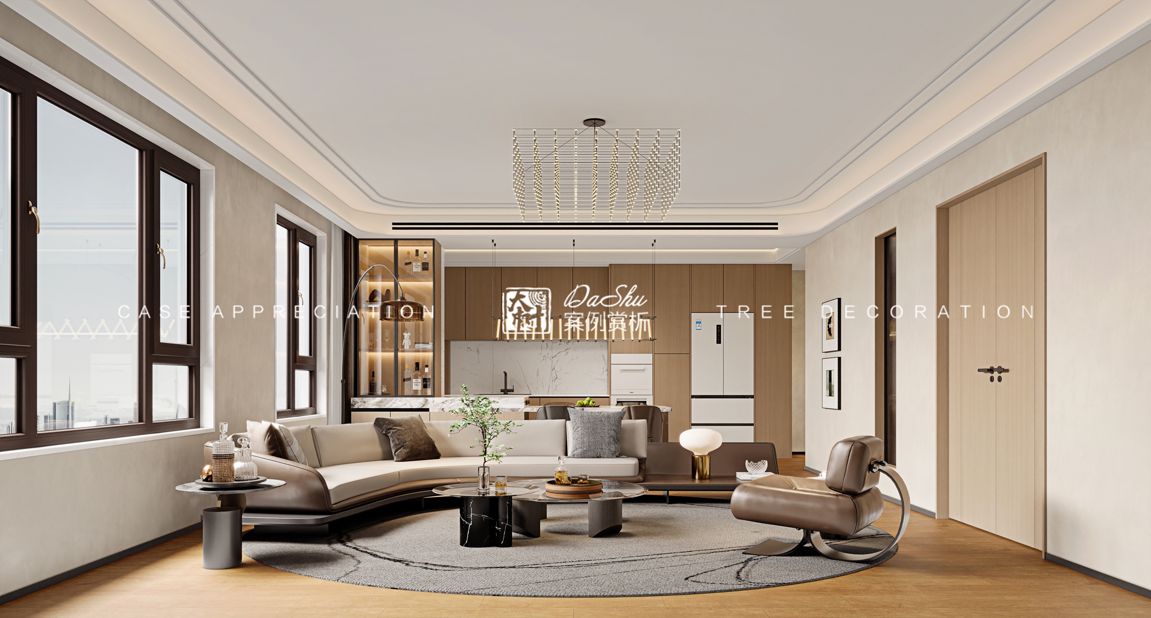 招商天璽100㎡現(xiàn)代風(fēng)格效果圖