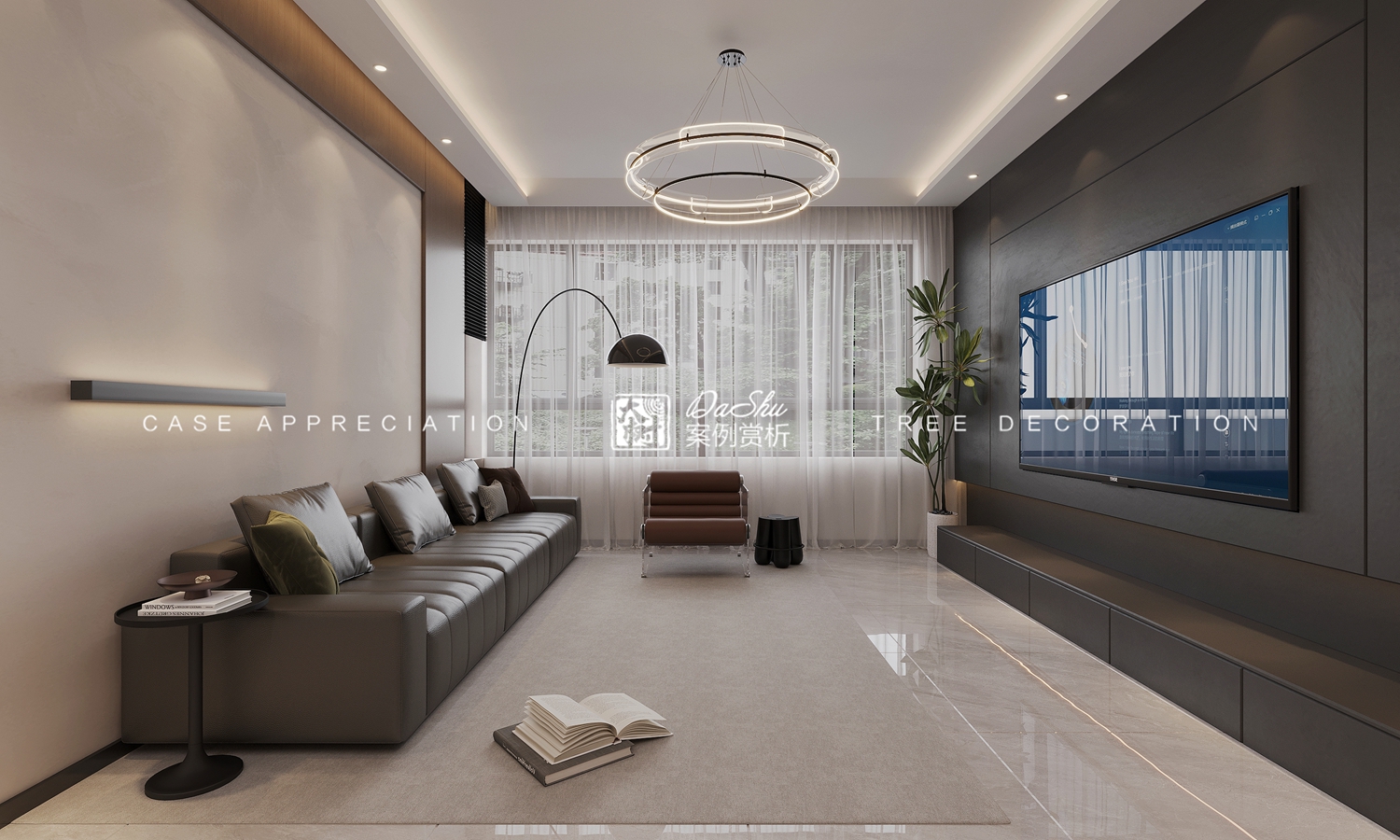 招商天璽120㎡現代風格效果圖