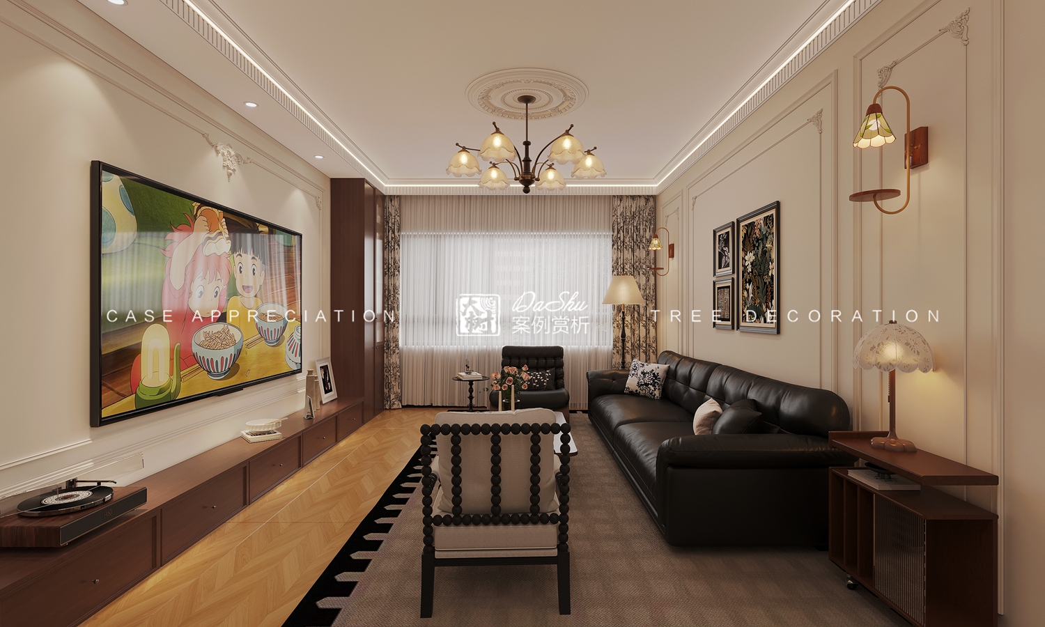 融創融園90㎡中古風效果圖