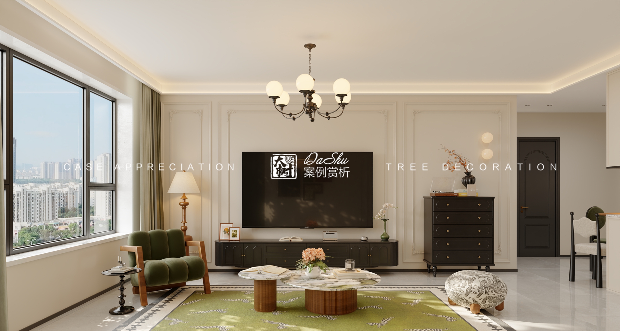 萬米麗景80㎡法式風格效果圖