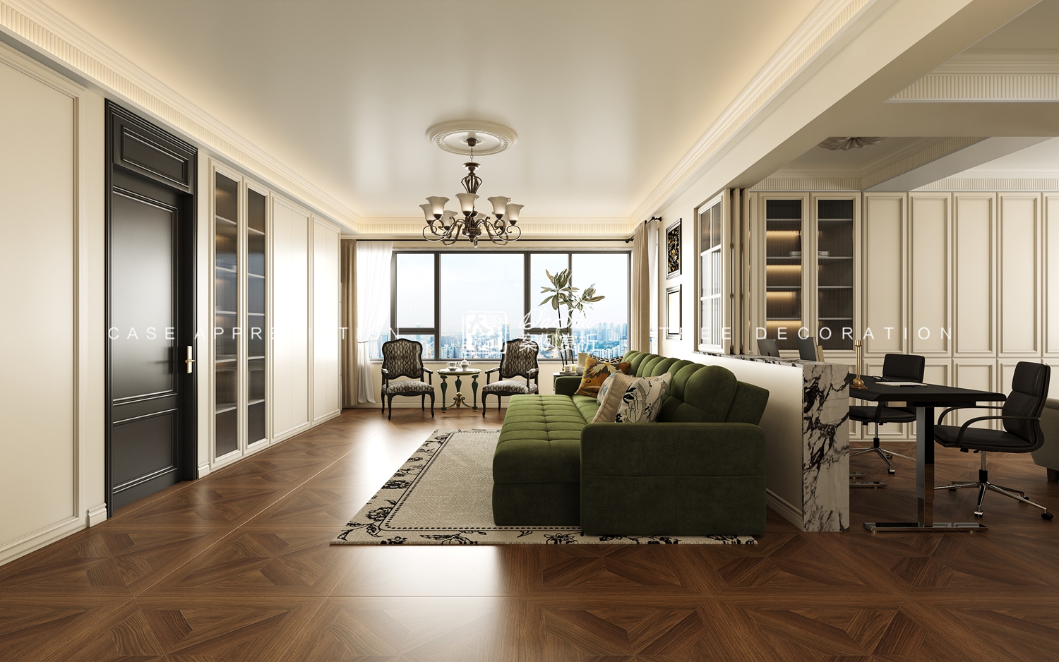 悅山國(guó)際108㎡法式風(fēng)格效果圖